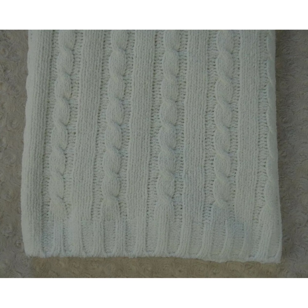 Nordstrom Baby Chenille Cable Knit Baby Blanket Cream Off White Lovey Security